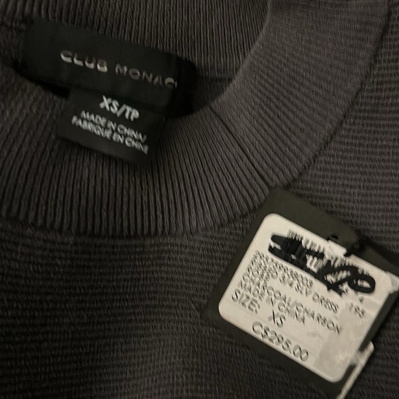 NWT Club Monaco 3/4 Ribbed Grey Dress Size XS - Picture 5 of 6